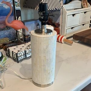 One Mother-Of-Pearl 13”H table lamp.